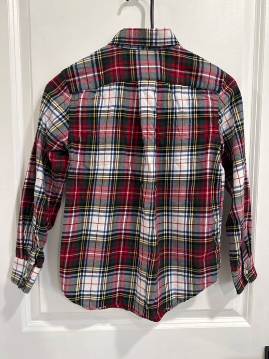 Polo Ralph Lauren Boys Sz 8 Red Green Plaid Button Down Shirt Long Sleeve Preppy - Picture 4 of 8